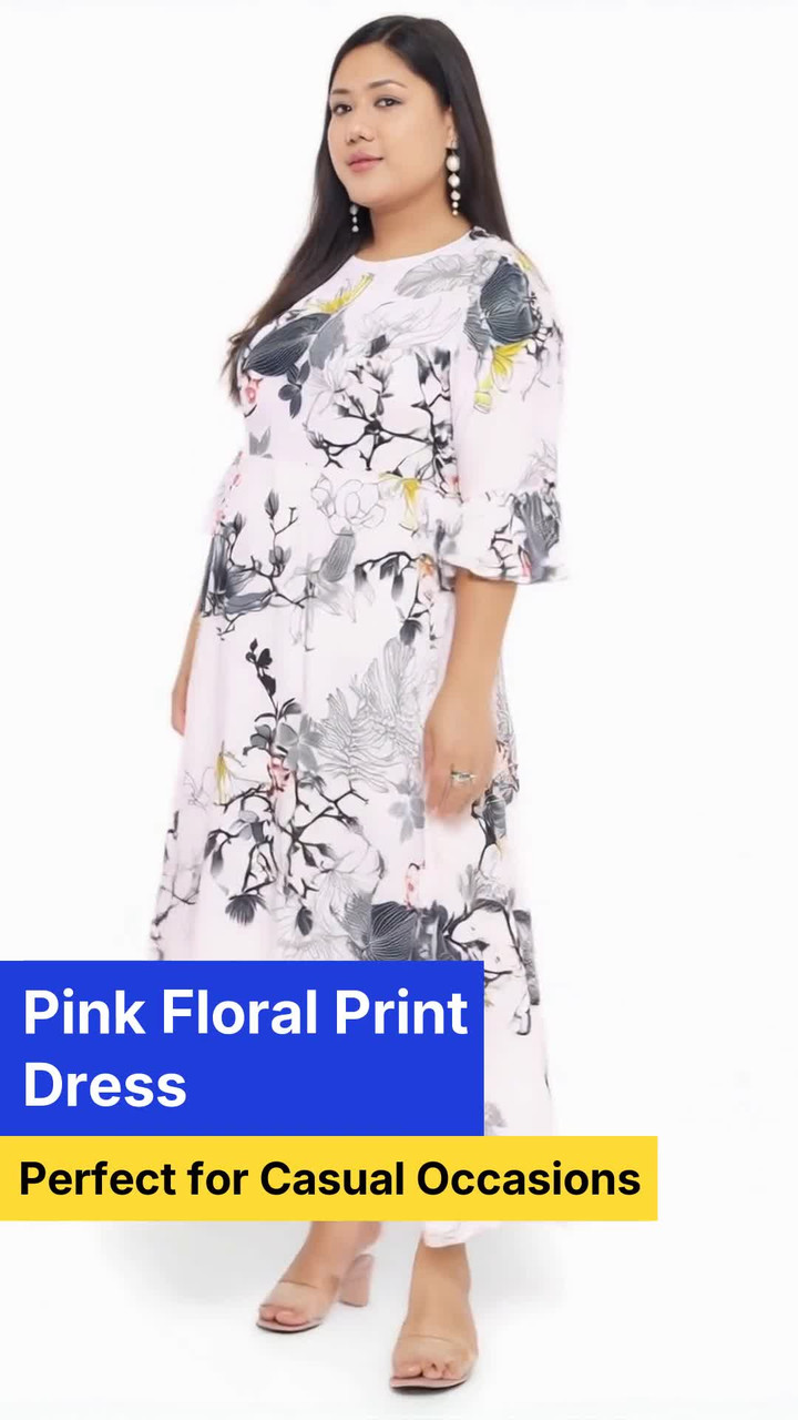 Indietoga Plus Size Women Fit and Flare Pink Maxi/Full Length Dress - Buy  Indietoga Plus Size Women Fit and Flare Pink Maxi/Full Length Dress Online  at Best Prices in India | Flipkart.com