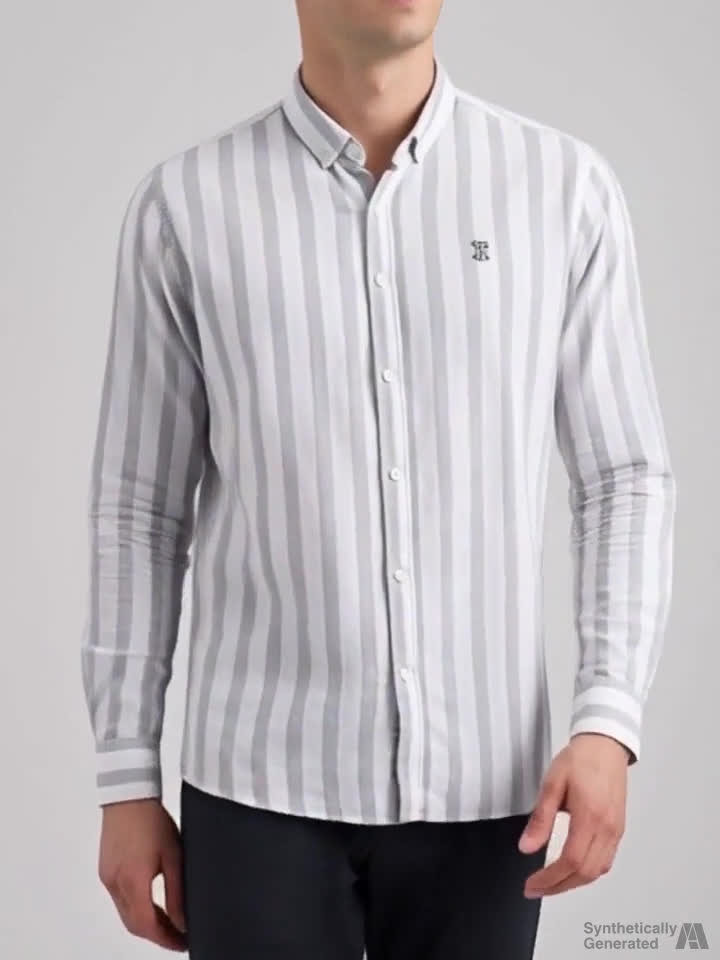 RED TAPE Men Striped Casual Grey Shirt - Buy RED TAPE Men Striped