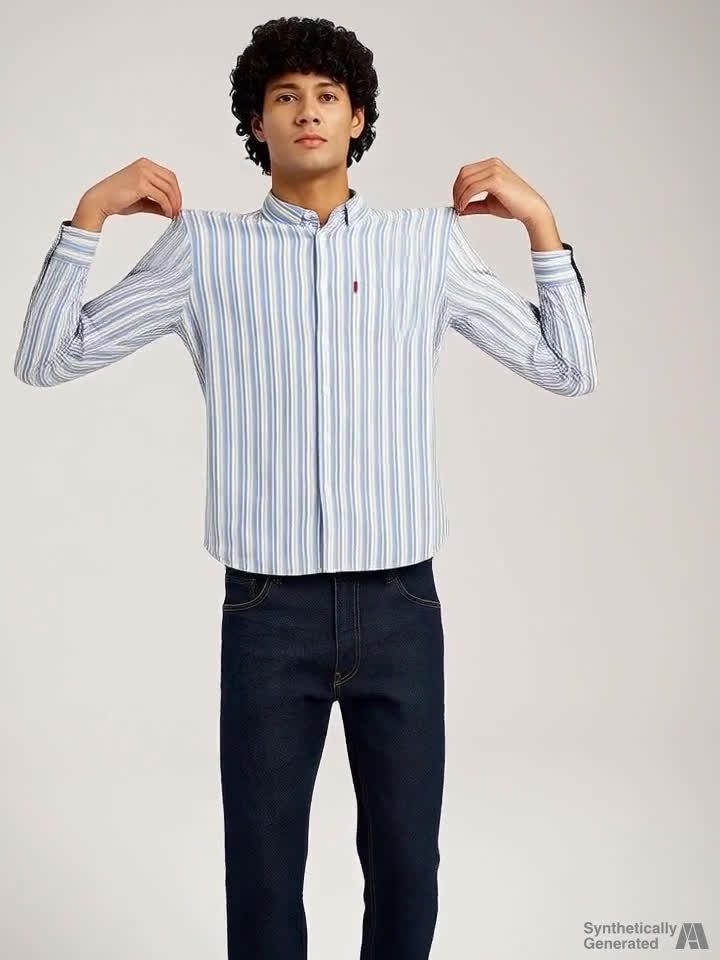 LEVI'S Men Striped Casual Light Blue Shirt - Buy LEVI'S Men