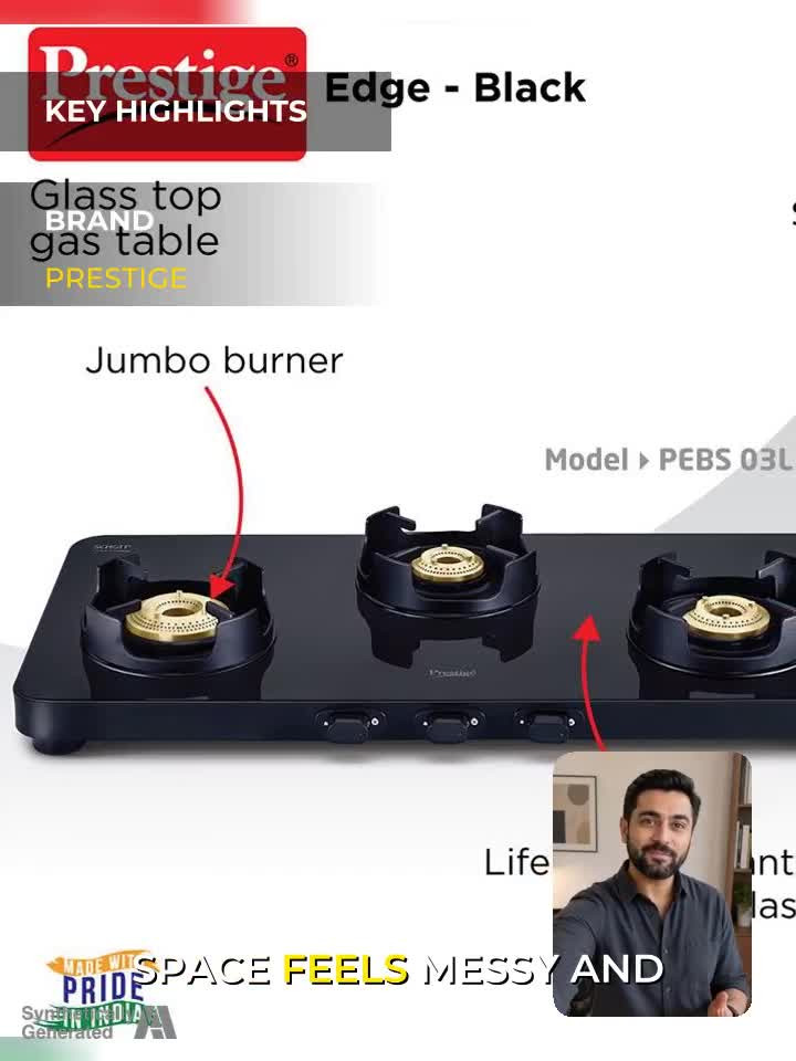 Prestige Edge Schott glass Glass Manual Gas Stove Price in India