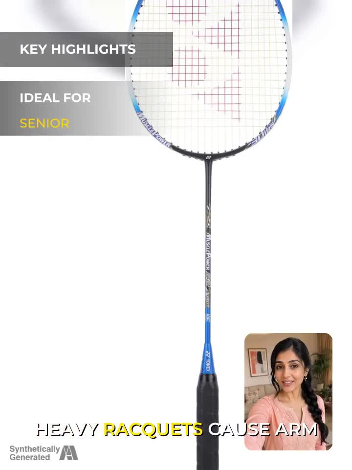 YONEX Muscle Power 22 Light Black, Blue Strung Badminton Racquet