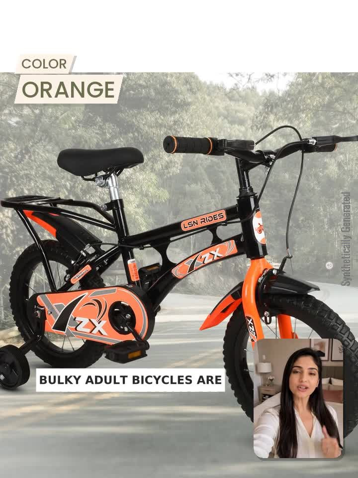 Lsn rides 14T M-RIM ZX ORANGE BICYCLE FOR 2-5 YEARS KIDS 14 T