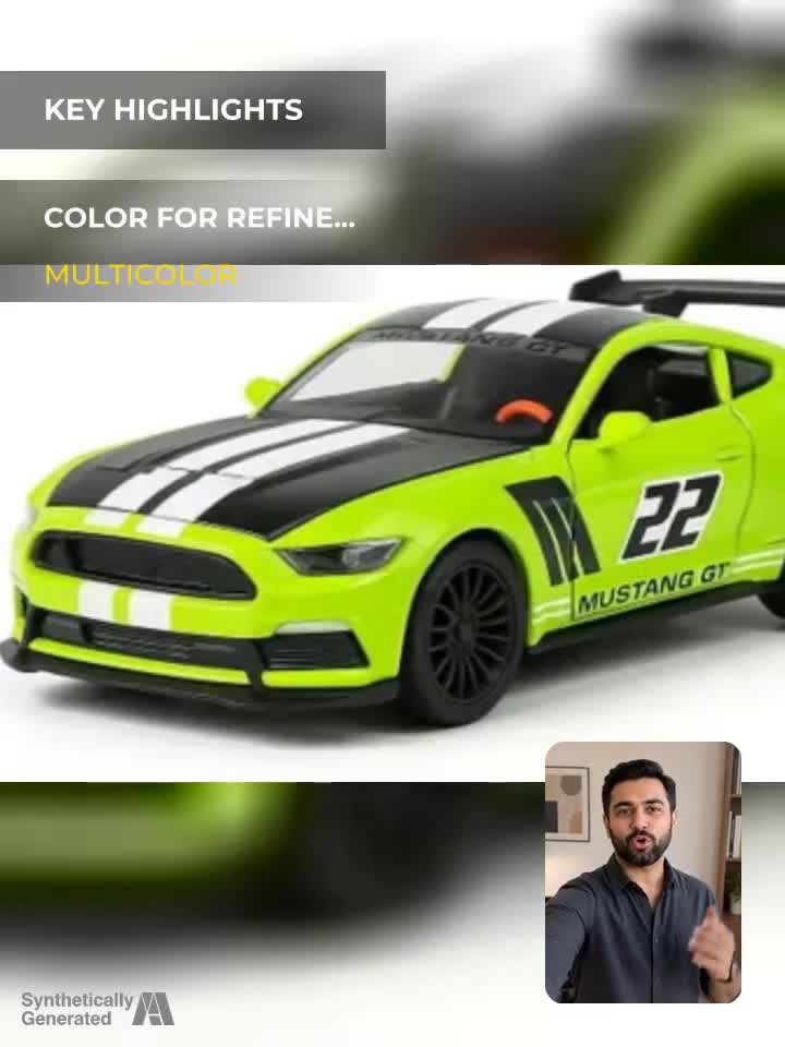 Zenvy Mustang GT Alloy Car Toy for Kids | Durable Pull Back Racing
