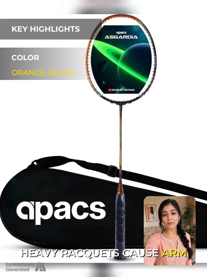 apacs Asgardia Lite (73G, 35 LBS) Black, Green Unstrung Badminton