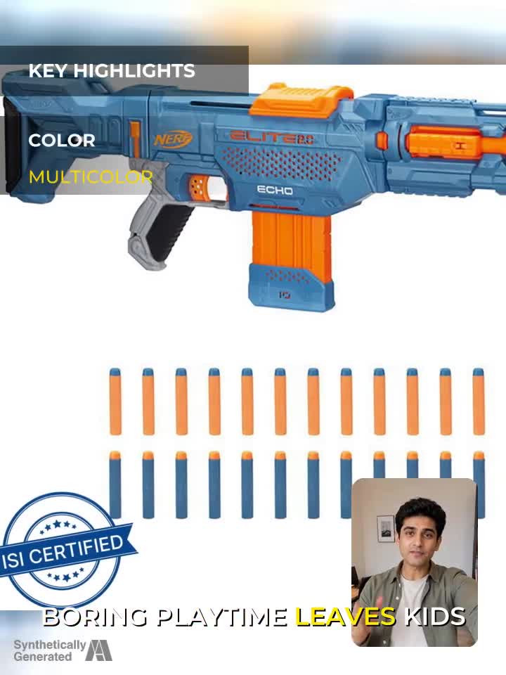 Nerf Elite 2.0 Echo CS-10Blaster, 10- Clip, Removable Stock
