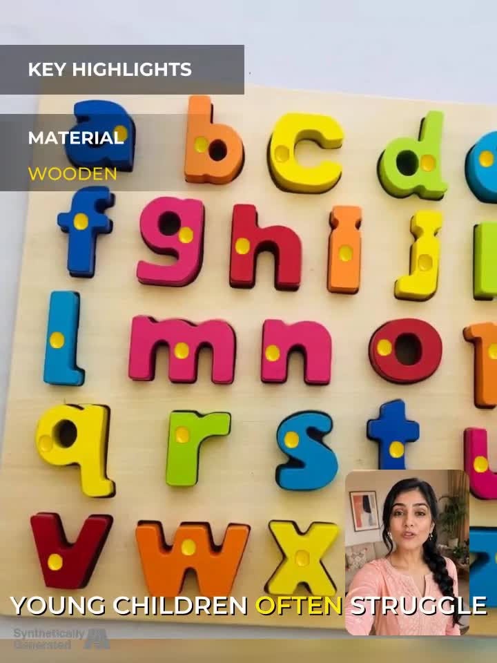 Plus Shine Wooden 3D English abcd Small 26 Alphabet Letters Puzzle