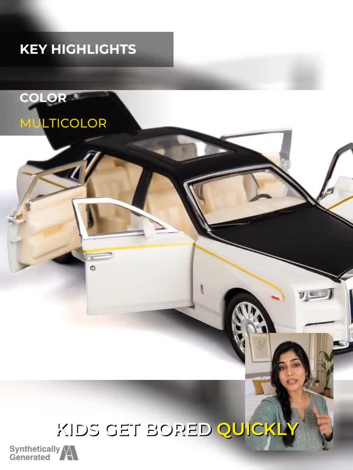 ZUNBELLA 1:32 Scale Rolls Royce Metal Die Cast Car With Open Door