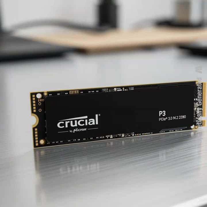Crucial CT1000P3SSD8 1000 GB Desktop, Laptop Black PCIe NVMe