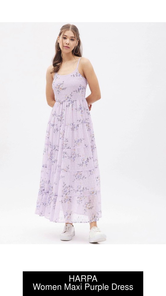 HARPA Women Maxi Purple Dress - Buy HARPA Women Maxi Purple Dress Online at  Best Prices in India | Flipkart.com