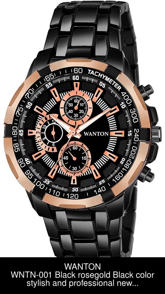 WANTON Black color stylish and professional new variant fashion watches  with chronograph design dial watch for men Analog Watch - For Boys