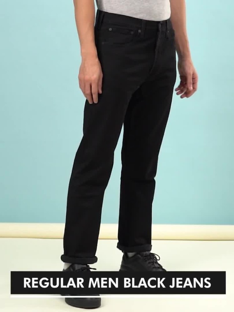 Levi's Men's 501 Original Mid Rise Regular Fit Straight Leg Jeans - Black
