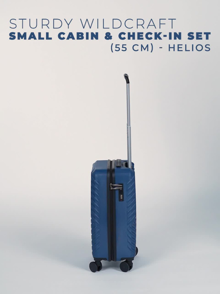 Wildcraft Helios_Trolley Cabin u0026 Check-in Set 8 Wheels - 22 inch Navy -  Price in India | Flipkart.com