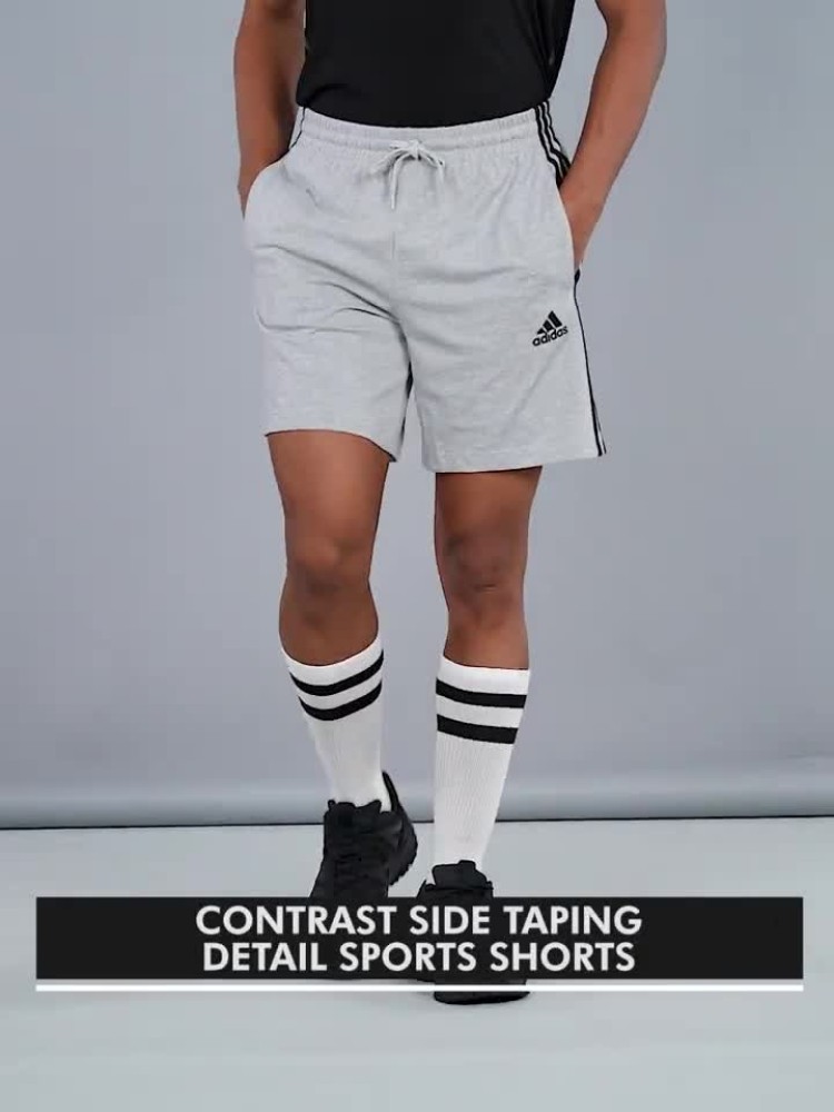 adidas Mens 3 Stripe Shorts with Zipper Pockets (Grey Six/Black, Medium) :  : Clothing, Shoes & Accessories