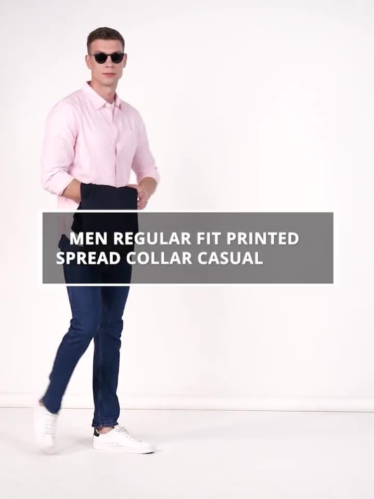 Men Regular Fit Spread-Collar Shirt