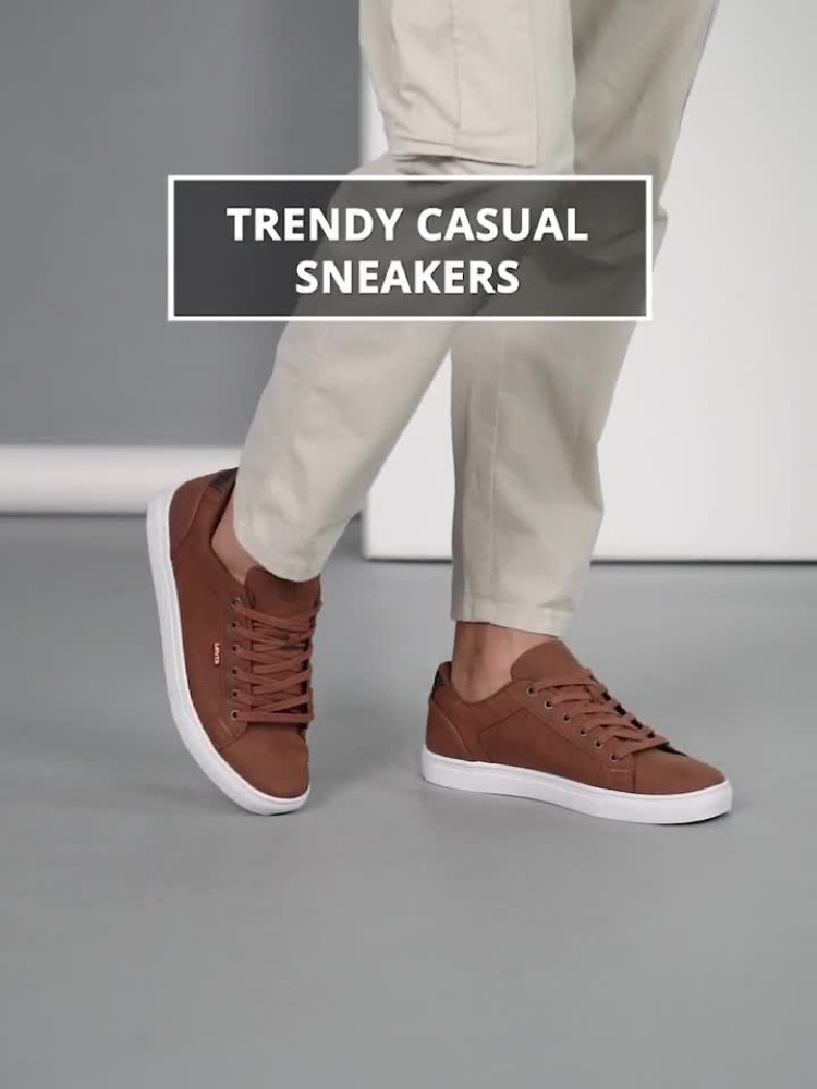 Mens brown sales casual sneakers