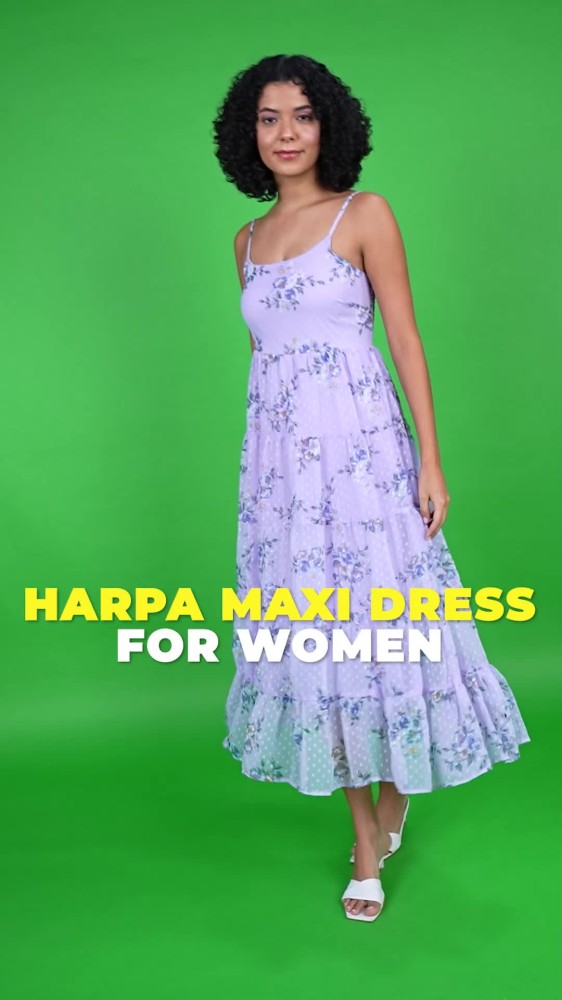 HARPA Women Maxi Purple Dress - Buy HARPA Women Maxi Purple Dress Online at  Best Prices in India | Flipkart.com