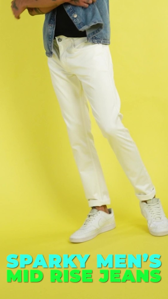 SPARKY Slim Men White Jeans