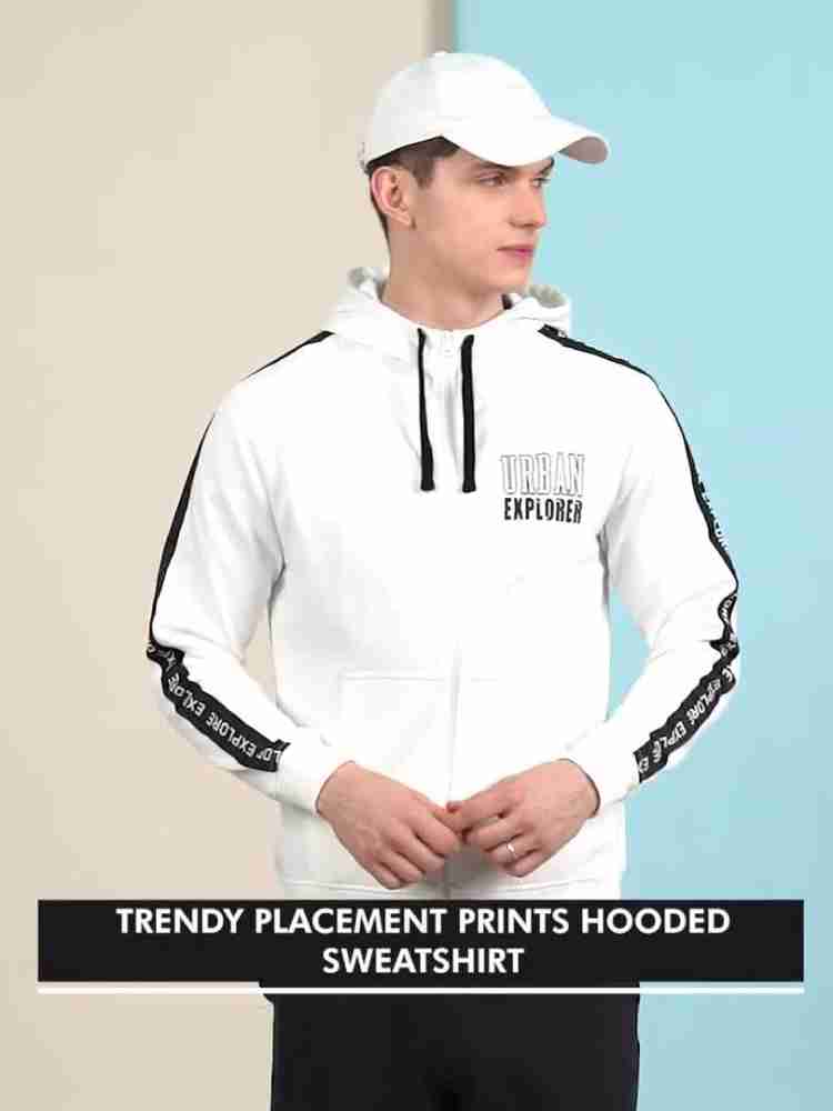 Buy Highlander White Printed Hoodie Long Sleeve Sweatshirt for Men