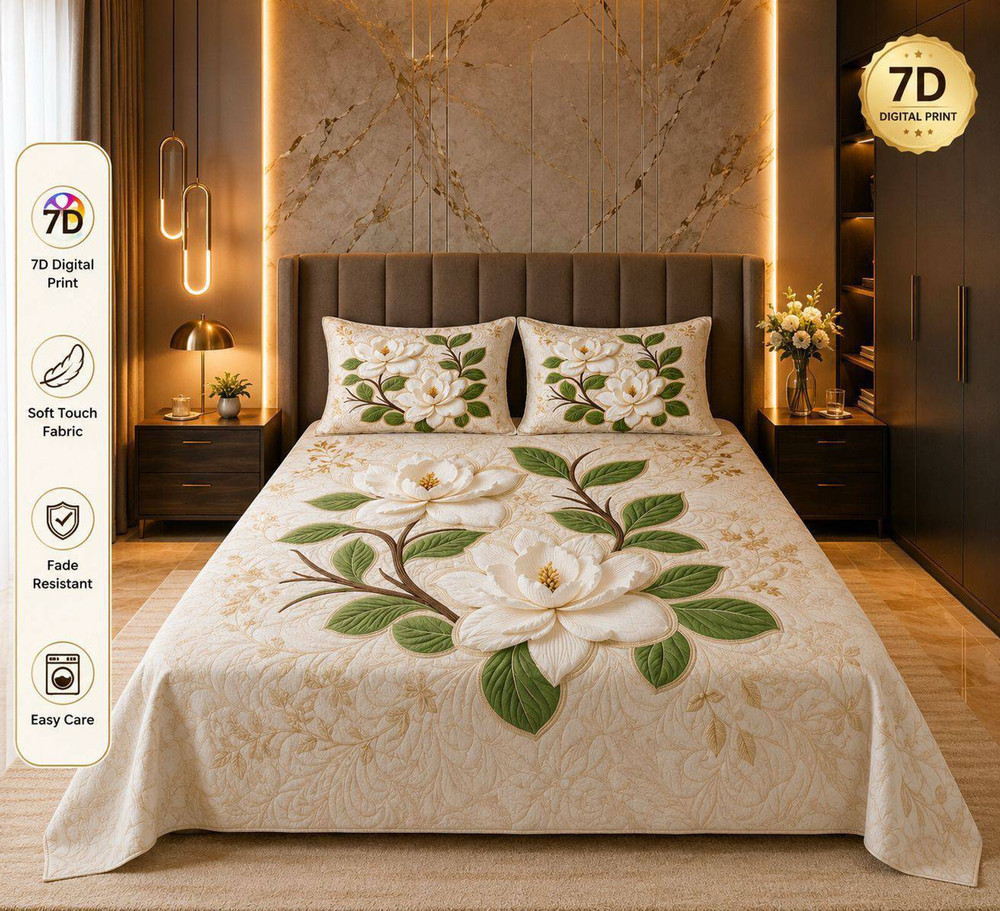 White Rose King Bedsheet — image 1 of 4