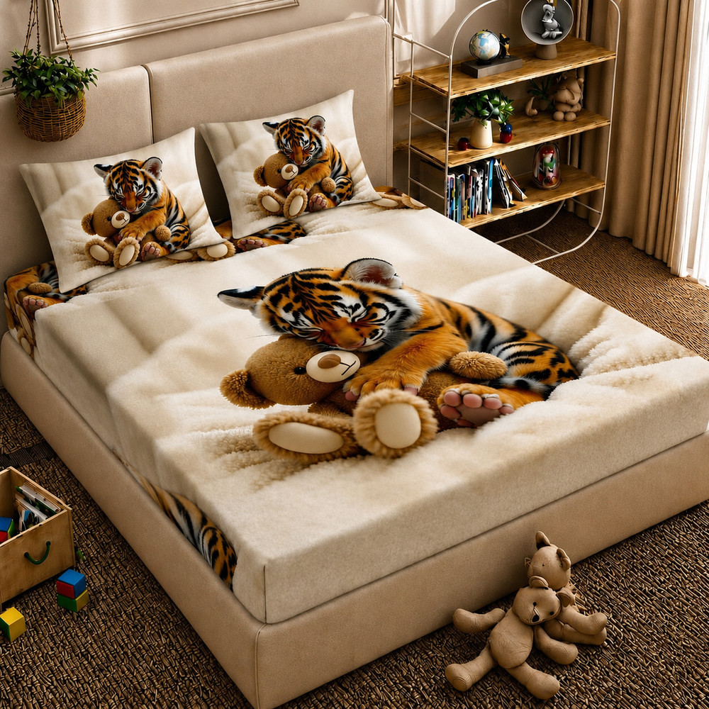 Baby Tiger Double Bedsheet — image 1 of 2