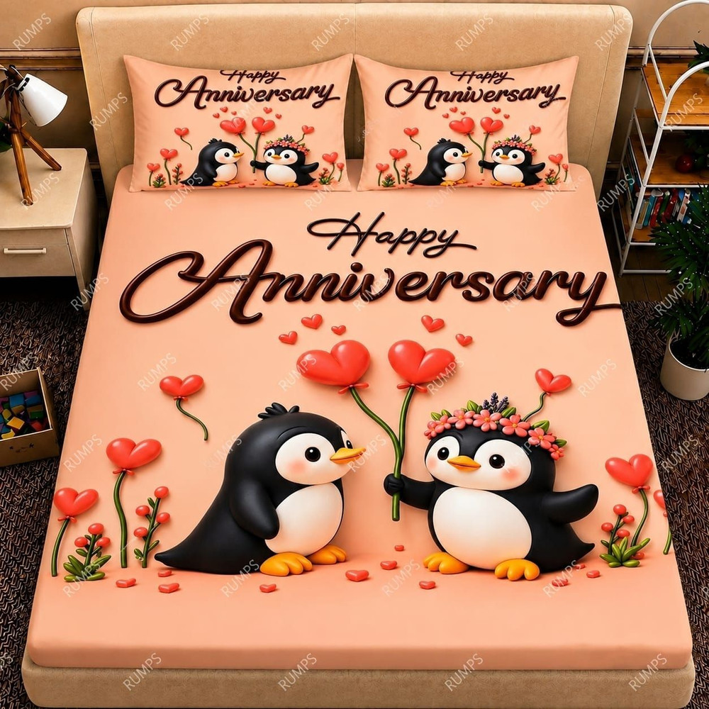 Anniversary Couple Double Bedsheet — image 1 of 4
