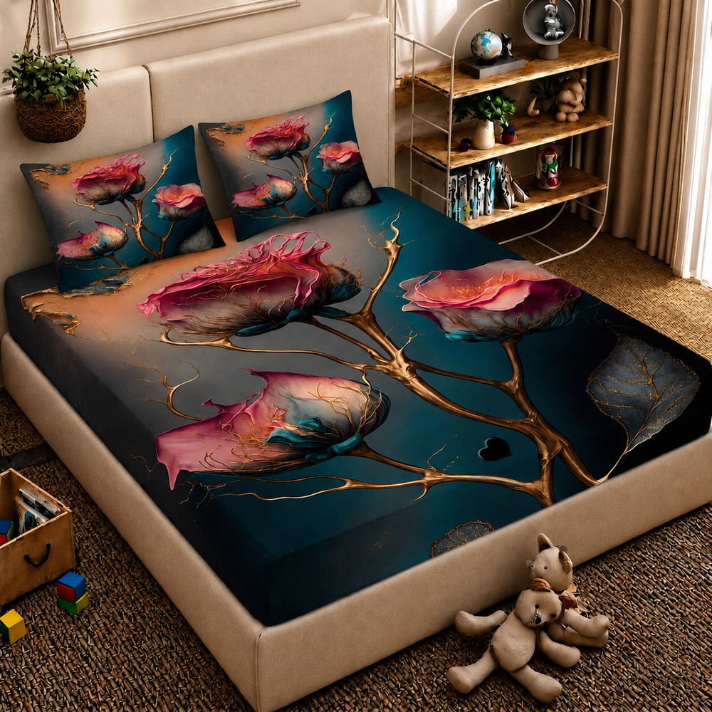 Rose Bouquet Double Bedsheet — image 1 of 2