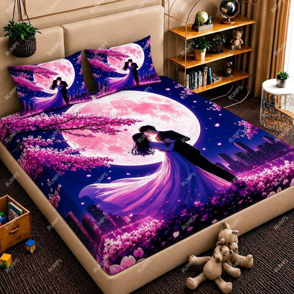 Moon Couple Double Bedsheet — image 1 of 3