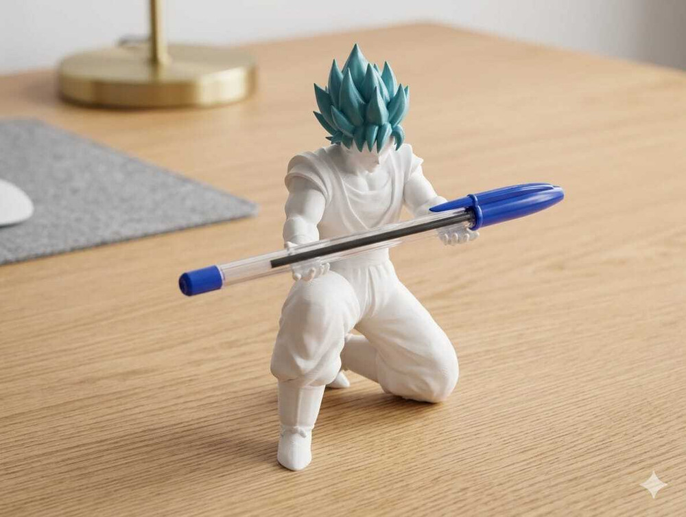 DeskForge 1 Compartments Saiyan Goku Pen Stand (Dragon Ball z) Pen Holder - Pen Holder thumbnail 3