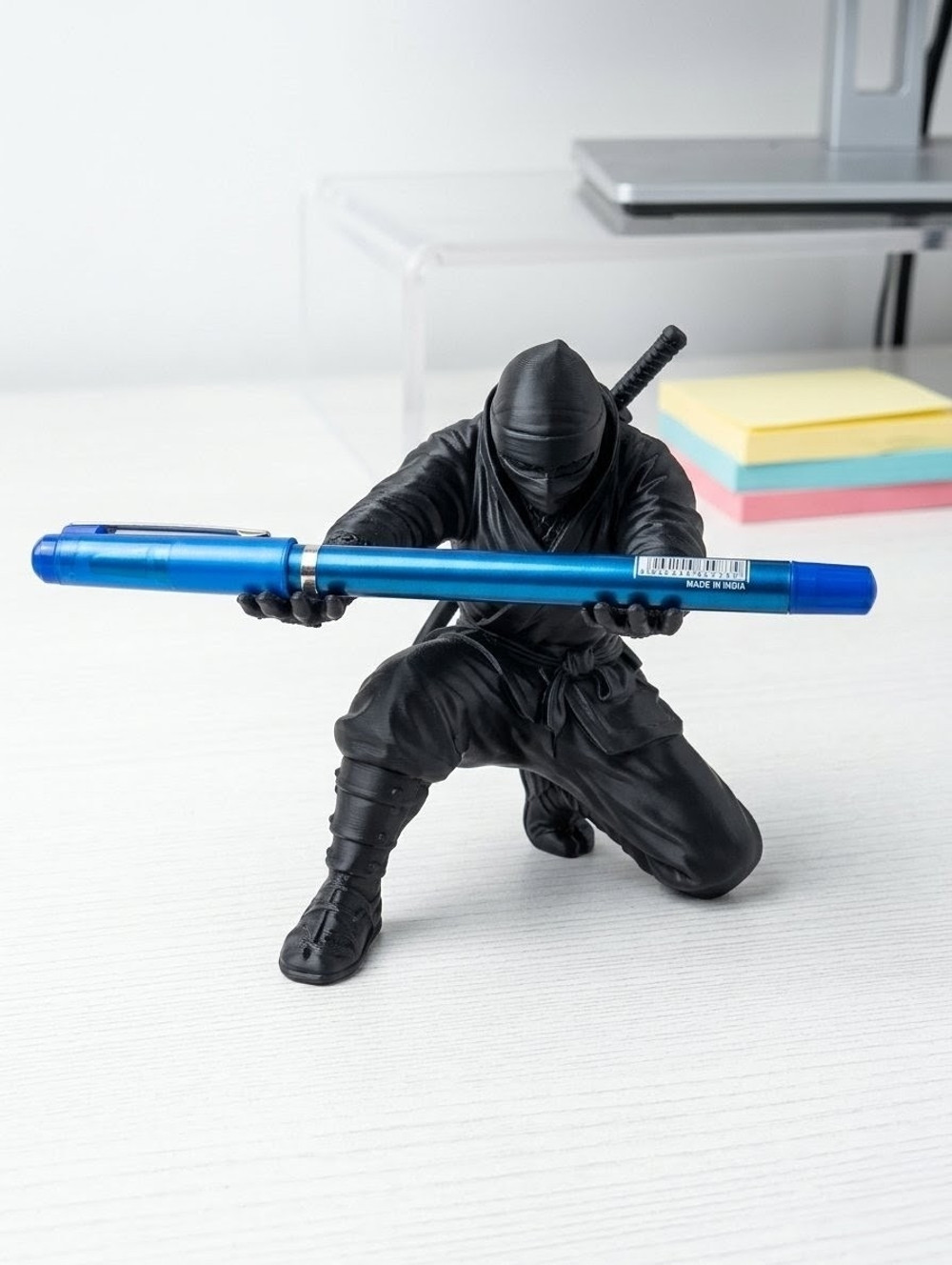Ninja Warrior Pen Holder Action Figure BLK, 3D Printed Desk Organizer for Office and Study Table Decor : Amazon.in: Office Products thumbnail 2