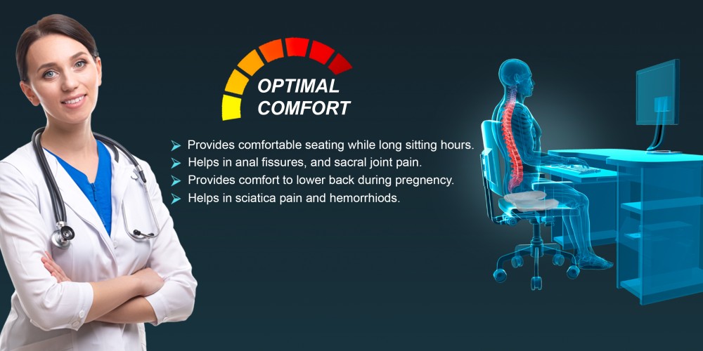 Tynor Ortho Cushion Seat, Grey, Universal Size, 1 Unit