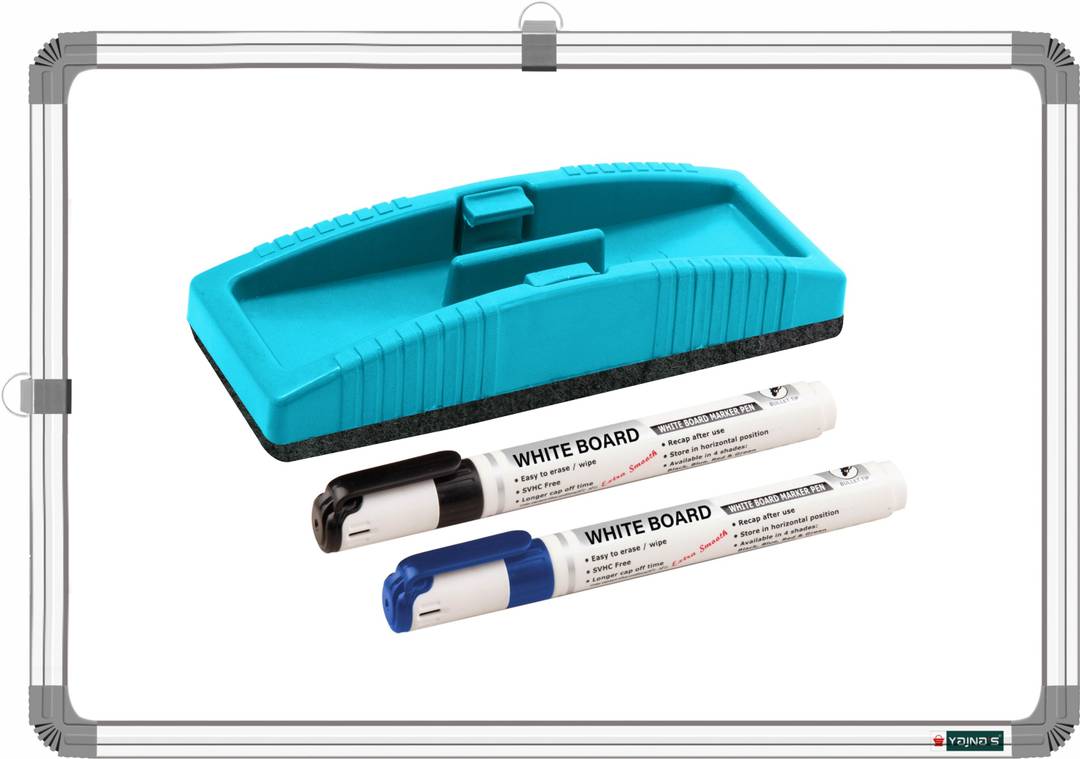 yajnas non magnetic 1 x 1 5 feet double sided writing white chalk board 2 markers duster whiteboards combos