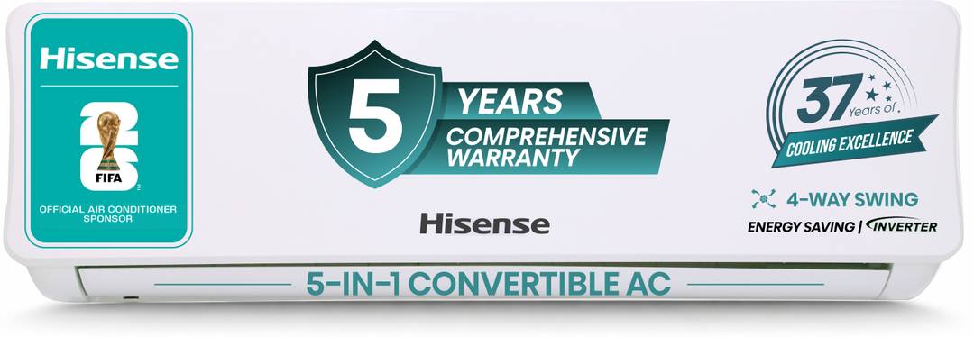 Hisense 2025 Model 1.5 Ton 3 Star Split Inverter AC (AS-18TR4R3E1I,AS-18TR4R3E1O), White