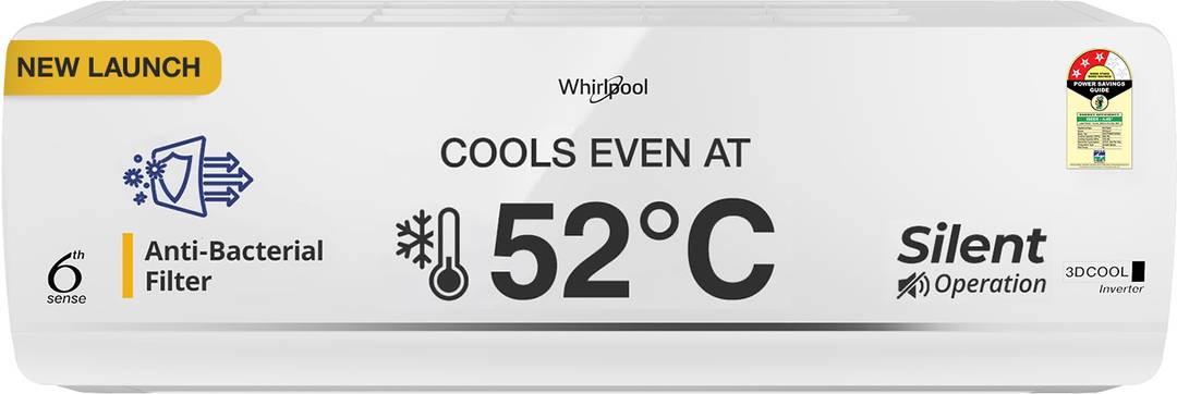Whirlpool 2026 Model 2 Ton 3 Star Split Inverter AC 3D Cool 20T 3S INV EXP S6M3PP0 - I ,3D Cool 20T 3S INV EXP S6M3PP0 -O, White