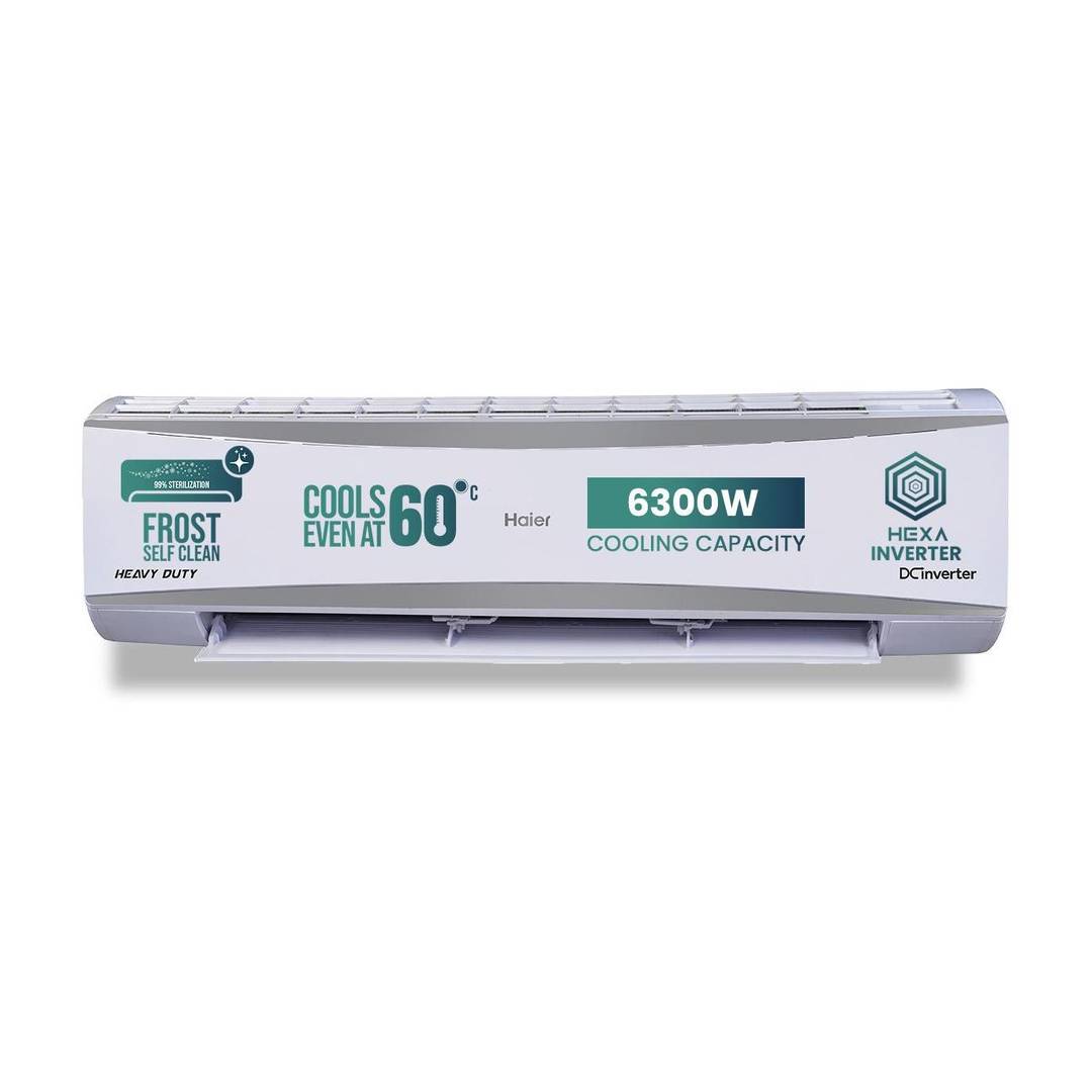 Haier 2024 Model 2 Ton 3 Star Split Inverter AC (HSU24HD-AOW3BN-INV/HS24HD-AOW3BN-INV/HU24HD-AOW3BN-INV, White)