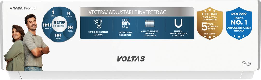 Voltas 2026 Model 2 Ton 5 Star Split Inverter AC (245INV VECTRA PLUSH(4504069), White)