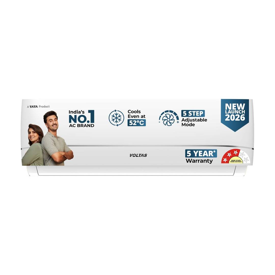 Voltas 2026 Model 1.42 Ton 3 Star Split Inverter AC 183INV CAV(4504113), White