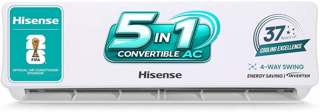 Hisense 2025 Model 1.5 Ton 5 Star Split Inverter AC (AS-18TR4R5EI,AS-18TR4R5EO), White