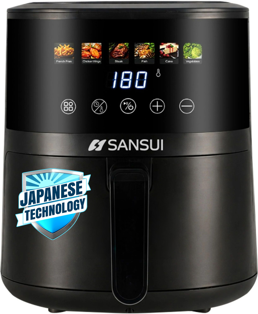 Sansui Kurkura Magic 5L With 85% Less Oil Consumption, Digital Touchscreen with Color Display, Non-Stick Basket Air Fryer 5.1 L