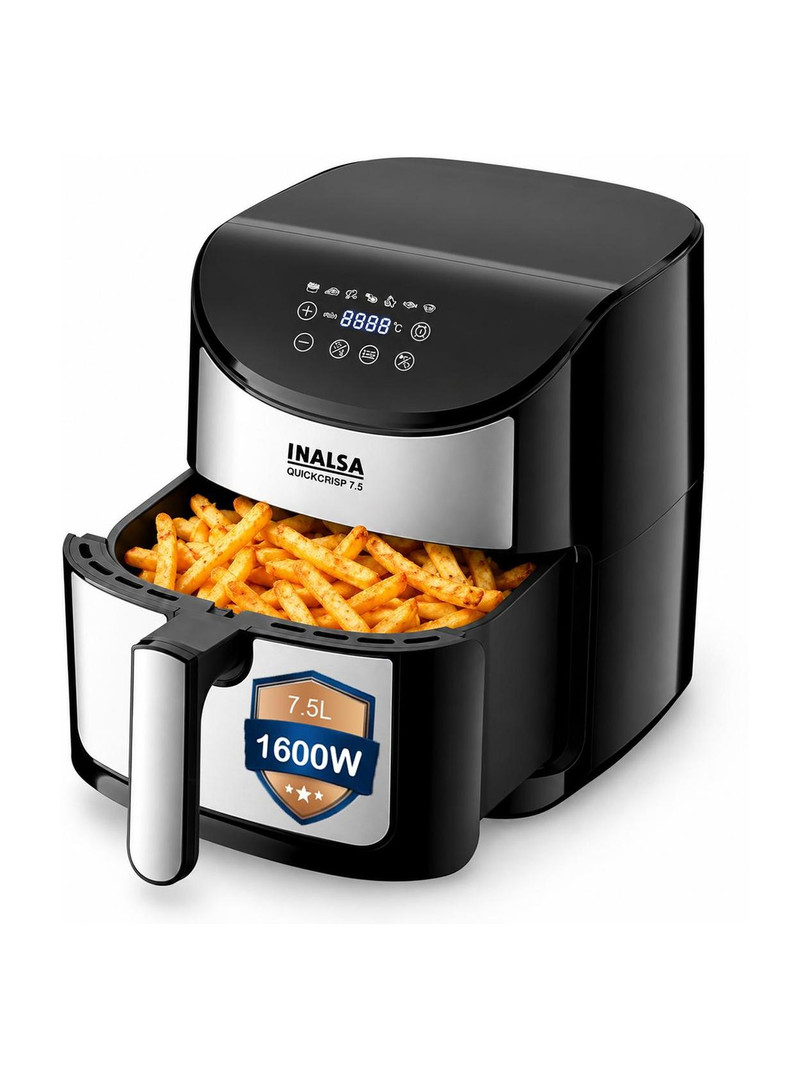 Inalsa QuickCrisp7.5 ,1600W High Power,200�C Temperature Control,7 Preset Menu Air Fryer 7.5 L
