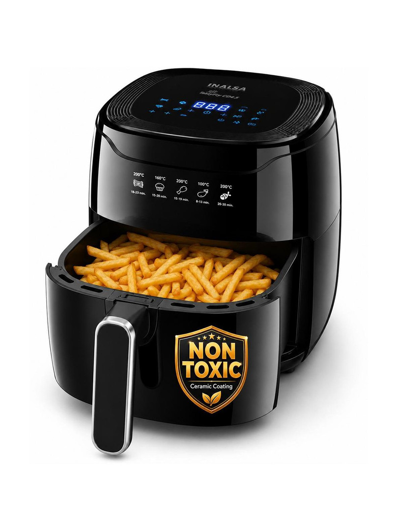 Inalsa Tasty Fry CD4.5,1400W,Non Toxic, AirCrisp Tech,Touch Screen Air Fryer 4.5 L