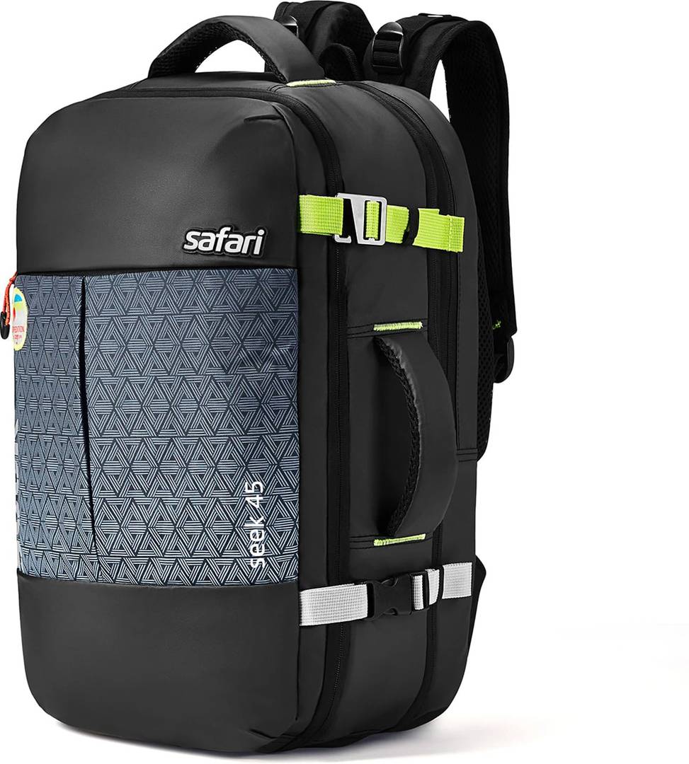 safari seek expandable unisex suitcase compartment 45 l large laptop backpack