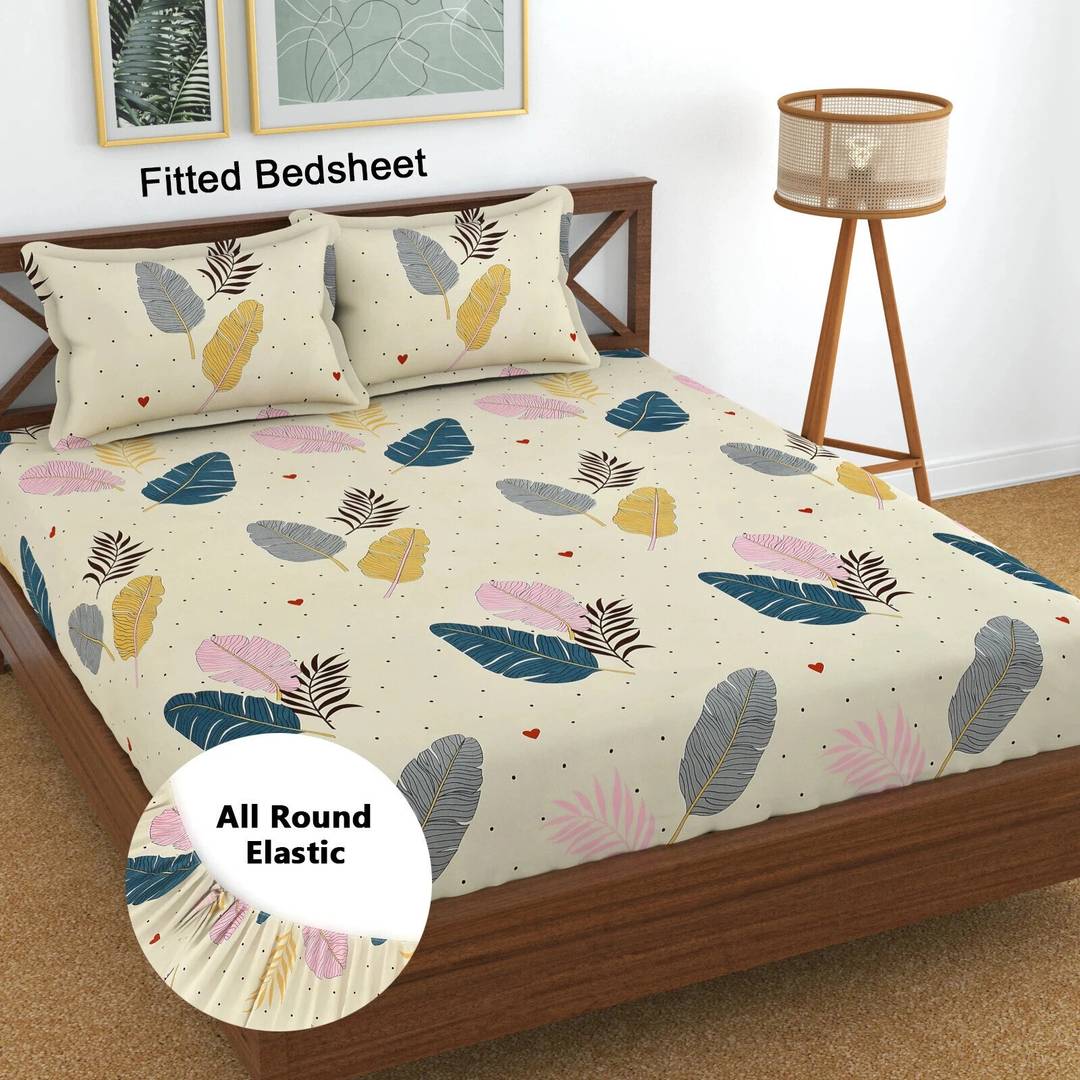 home garage cotton king fitted elastic 210 tc floral 1 bedsheet 2 pillow covers