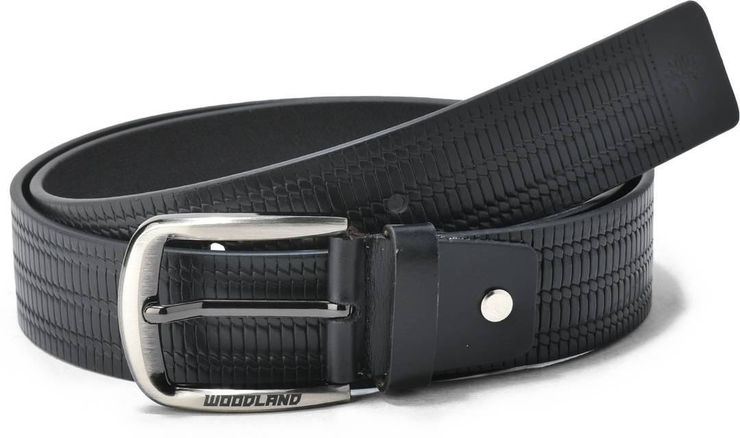 woodland men casual black genuine leather belt