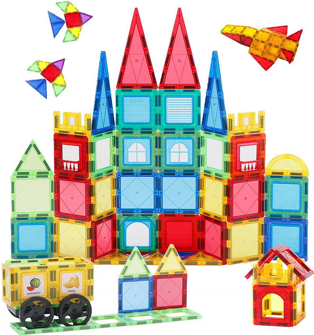 Urbanroots Educational Magnetic Tiles Building Blocks – 88 PCS Set for Kids&nbsp;&nbsp;(Multicolor)