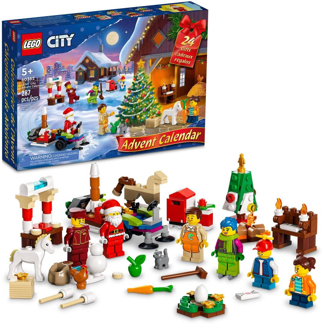 LEGO City 2022 Advent Calendar 60352 Building Toy Set for Kids, Boys and Girls Ages 5