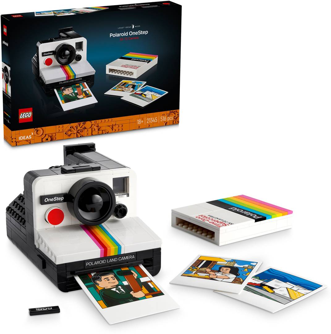 lego ideas polaroid onestep sx 70 camera set 21345 516 pieces