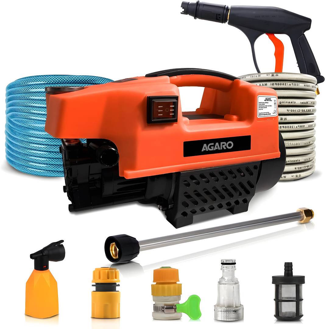 AGARO Supreme High Pressure Car Washer, 1800 Watts Motor, 120 Bars, 6.5L/Min Flow Rate Pressure Washer