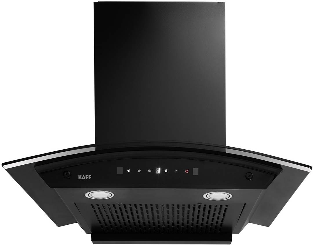 Kaff KEC60A Curve Glass Chimney 60 CM Auto Clean Gesture Control Wall Mounted Grey 1450 CMH Chimney