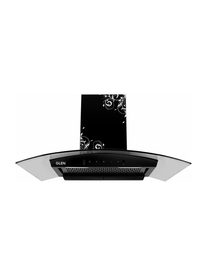 Glen ISPA 90 cm BL DZ 1200 m3 1200 CMH 90 cm Curved Glass 90 cm|Touch & Gesture Control| Autoclean| Filterless|Powerful Suction | Low Noise Auto Clean