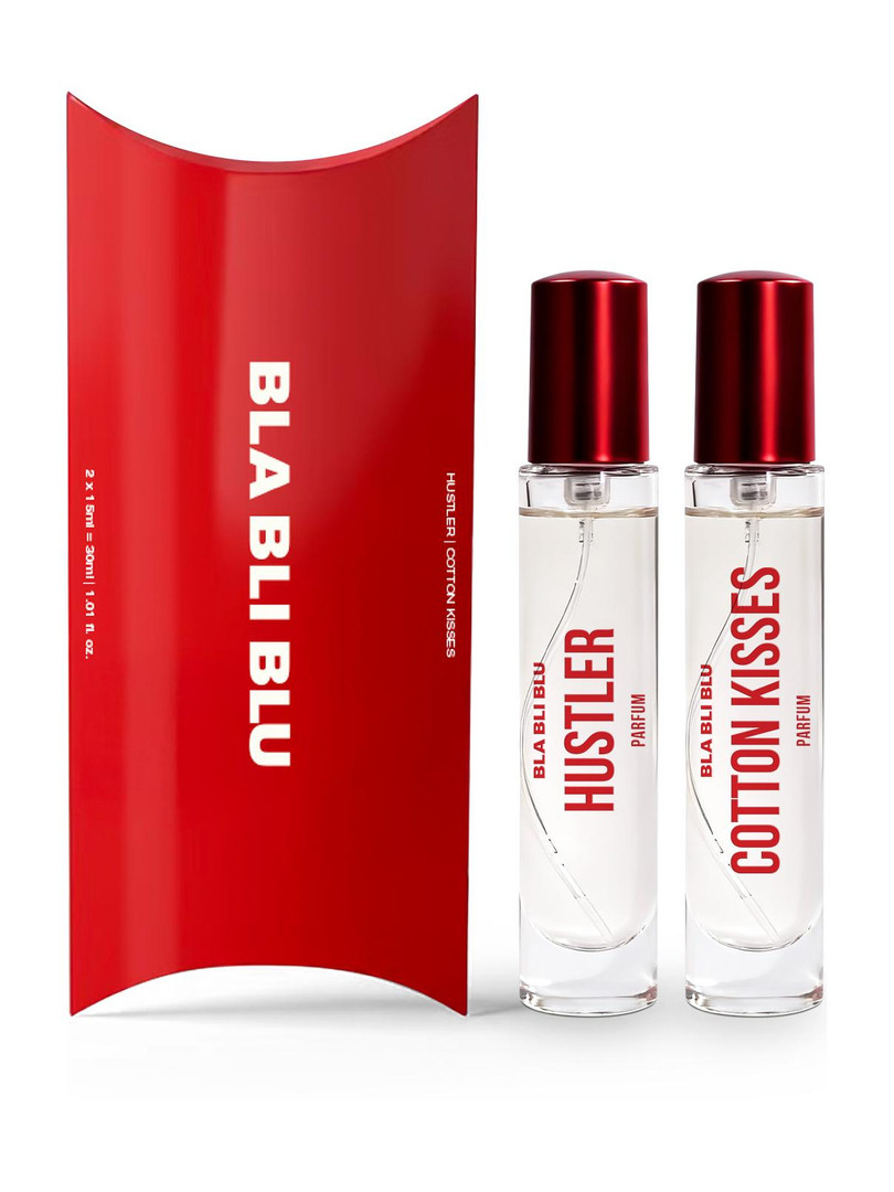 BLA BLI BLU Hustler & Cotton Kisses Unisex Perfume Combo|15mlX2|Long Lasting Fragrance (2 Items in the set)